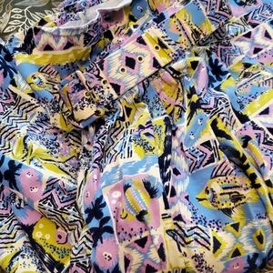 Miss Nouvelle Tiki Circle Skirt with Matching Belt Size L